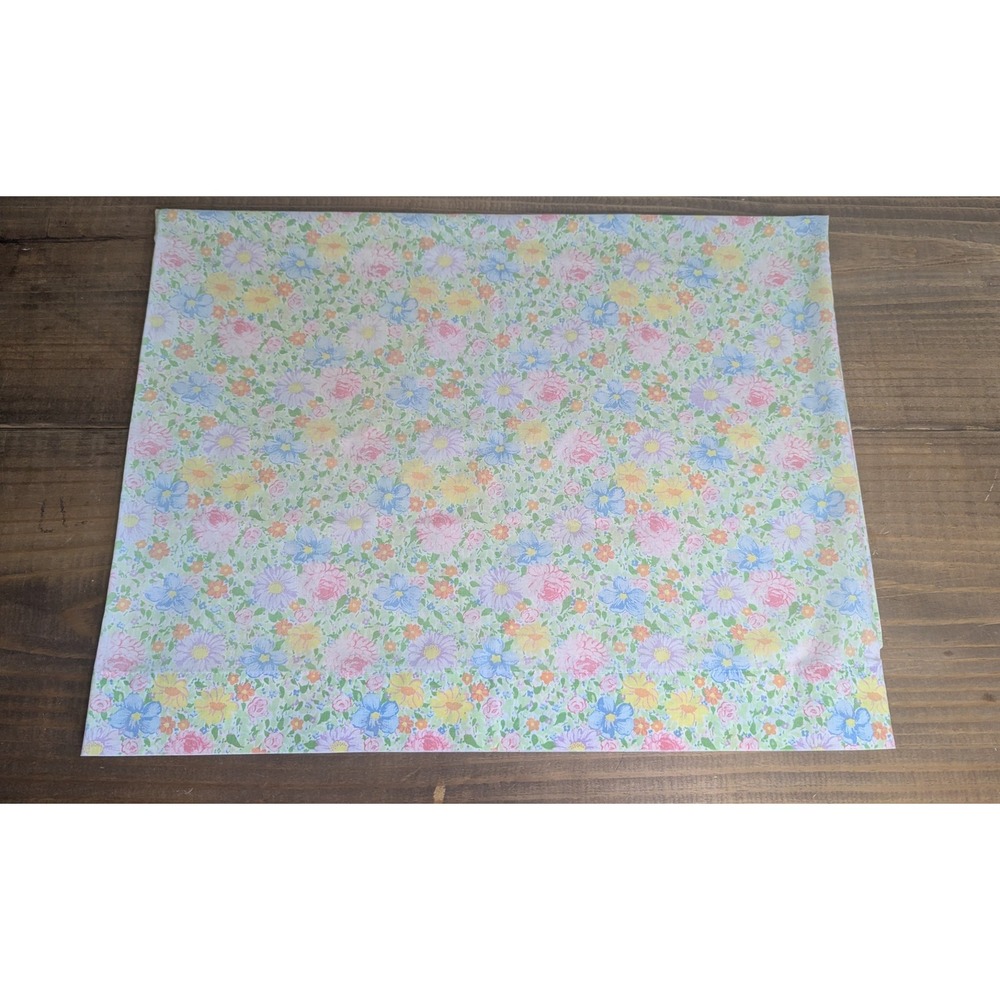 Burlington Vintage Floral‎ Pillowcase Pastel Pink Blue Yellow Standard Percale